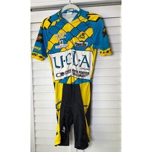 Mens Medium Aussie Cycling Skinsuit, UCLA Bruins, Front Zip, Padded